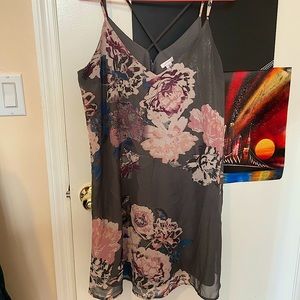 Xhilaration floral satin slip dress